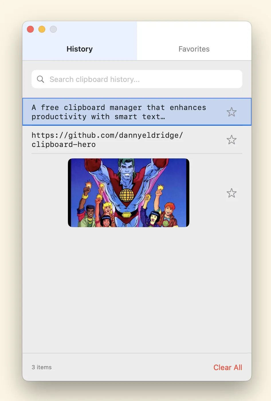 ClipboardHero Screenshot